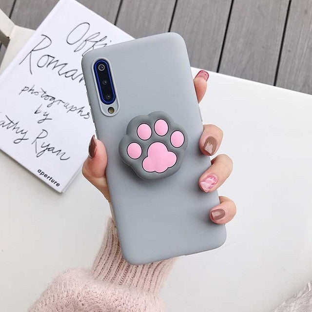 3D cartoon phone holder case for xiaomi redmi note 8 note8 pro 8t note 9 pro 5g 9s redmi 9C 9A 8 8a 7a 9  silicone stand cover