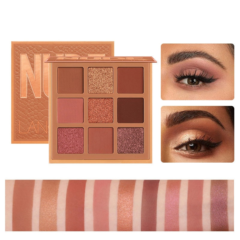 Mode Eyeshadow Palette 9 Kleuren Matte Oogschaduw Palette Glitter Oogschaduw Make-Up Naakt Make Set Cosmetica Eye Pallete Makeup