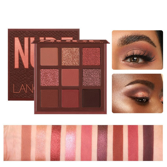Mode Eyeshadow Palette 9 Kleuren Matte Oogschaduw Palette Glitter Oogschaduw Make-Up Naakt Make Set Cosmetica Eye Pallete Makeup