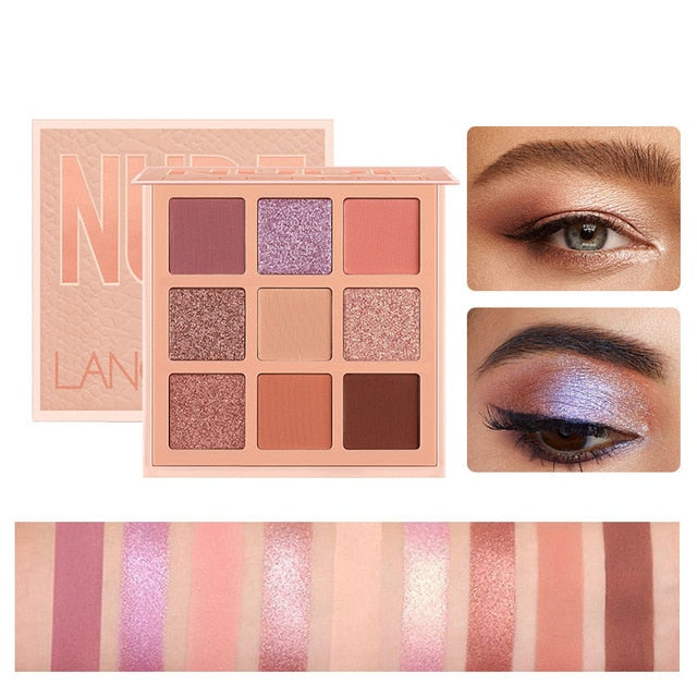 Mode Eyeshadow Palette 9 Kleuren Matte Oogschaduw Palette Glitter Oogschaduw Make-Up Naakt Make Set Cosmetica Eye Pallete Makeup
