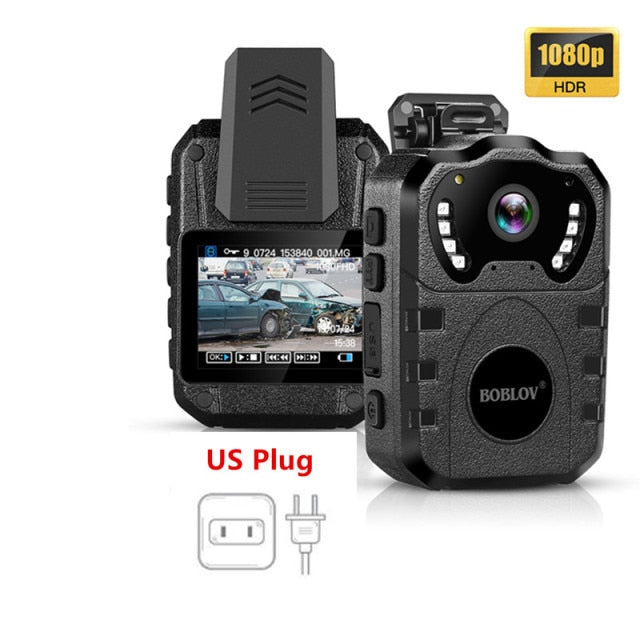 BOBLOV WN10 1080P HD Body Cam Portable IR Night Vision Police Camera 175 Degree Security 64GB Mini Camera DVR Video Recorder