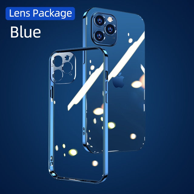 Joyroom Clear Case For iPhone 12 11 Pro Max Back PC+TPU Shockproof Full Lens Protection Cover For iPhone 12mini Transparent Case