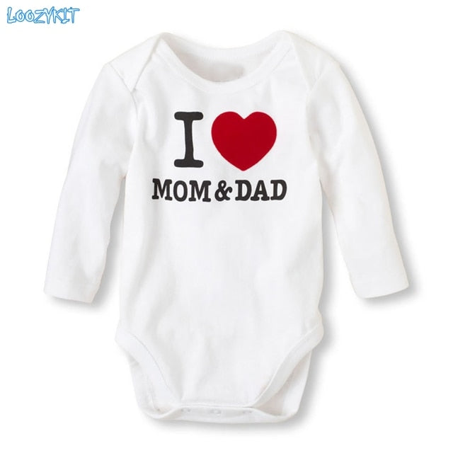 Summer Newborn Infant Baby Clothes Mom Plus Dad Equal Me Funny Cute Toddler Jumpsuits Bodysuits Outfits