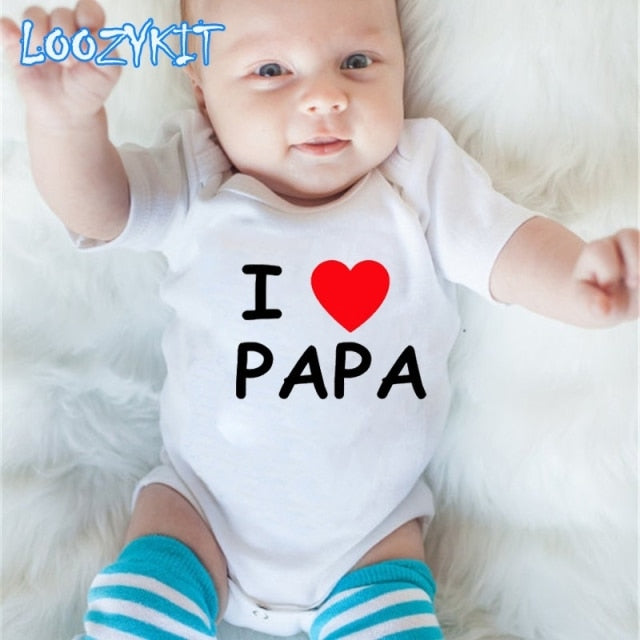 Summer Newborn Infant Baby Clothes Mom Plus Dad Equal Me Funny Cute Toddler Jumpsuits Bodysuits Outfits