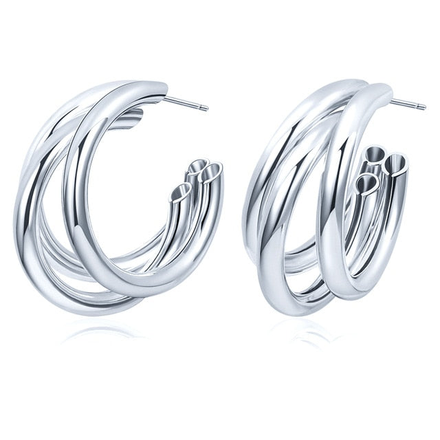 Golden Big hoop Earrings Korean Geometry Metal Gold Earrings For women Female Retro Drop Earrings 2021 Trend Fashionneel Jewelry