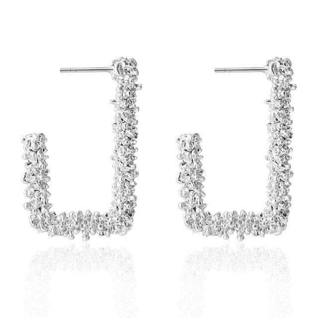 Golden Big hoop Earrings Korean Geometry Metal Gold Earrings For women Female Retro Drop Earrings 2021 Trend Fashionneel Jewelry
