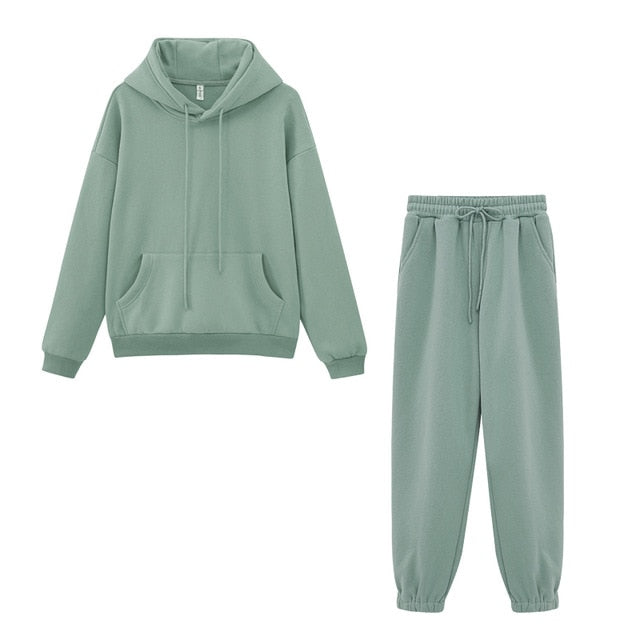 Toppies Women's Tracksuits Sports Pants Suit Casual Hoodies Fleece Sweatshirt Female Jacket Sweatpants Harajuku Clothes