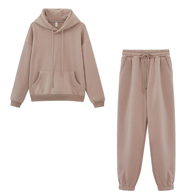 Toppies Women's Tracksuits Sports Pants Suit Casual Hoodies Fleece Sweatshirt Female Jacket Sweatpants Harajuku Clothes
