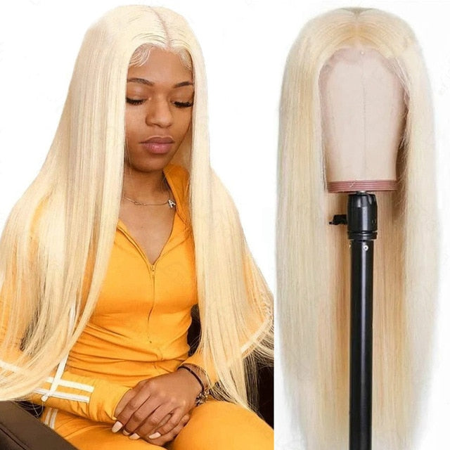 Human Hair Wigs Blonde Lace Front Wig for Women 613 30 Inch Frontal Pre Plucked Glueless Transparent Honey Blonde Straight Wig