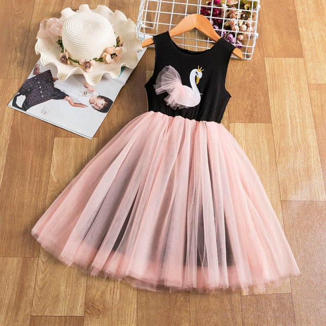 Summer Lace Children Clothing Princess Kids Dresses For Girls Causal Wear Unicorn Dress 3 8 Years Girls Dress Vestido Robe Fille