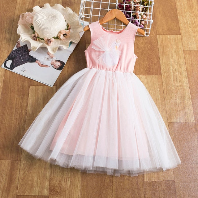 Summer Lace Children Clothing Princess Kids Dresses For Girls Causal Wear Unicorn Dress 3 8 Years Girls Dress Vestido Robe Fille