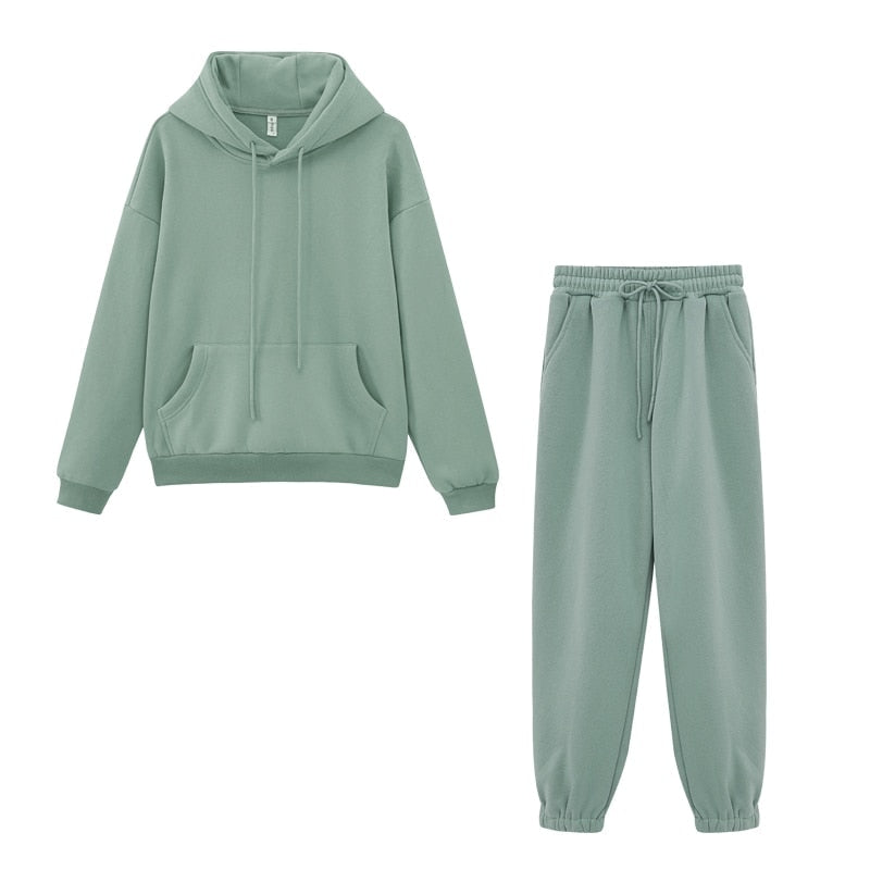 Toppies Women's Tracksuits Sports Pants Suit Casual Hoodies Fleece Sweatshirt Female Jacket Sweatpants Harajuku Clothes