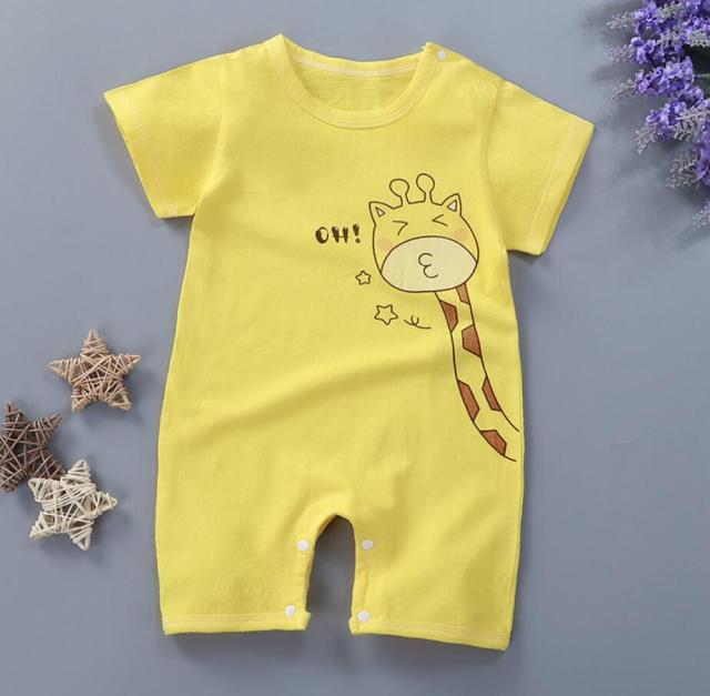 Baby Rompers Summer Style Powered Baby Boy Girl Clothing Newborn Infant giraffe Short Sleeve Clothes 3-6-9-12-18 Months
