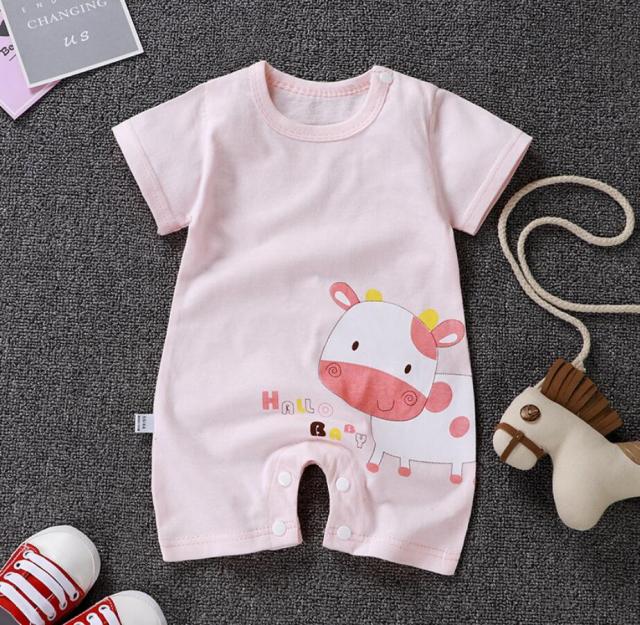 Baby Rompers Summer Style Powered Baby Boy Girl Clothing Newborn Infant giraffe Short Sleeve Clothes 3-6-9-12-18 Months