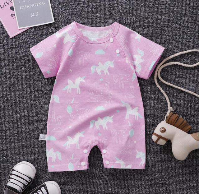 Baby Rompers Summer Style Powered Baby Boy Girl Clothing Newborn Infant giraffe Short Sleeve Clothes 3-6-9-12-18 Months