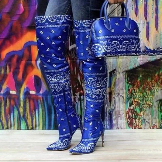 Spring Autumn Outdoor Buty Bandana Sandals High-heeled Slides Fashion Luxury Bags Purses Purse Set Woman Shoes High Heels Sexy