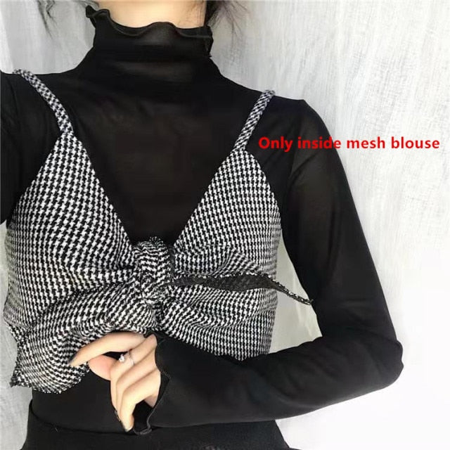 2020 New Transparent Korean Loose Women Lace Blouse 3 Colors Female Bottoming Blouses Plus Size Cheaper Tops
