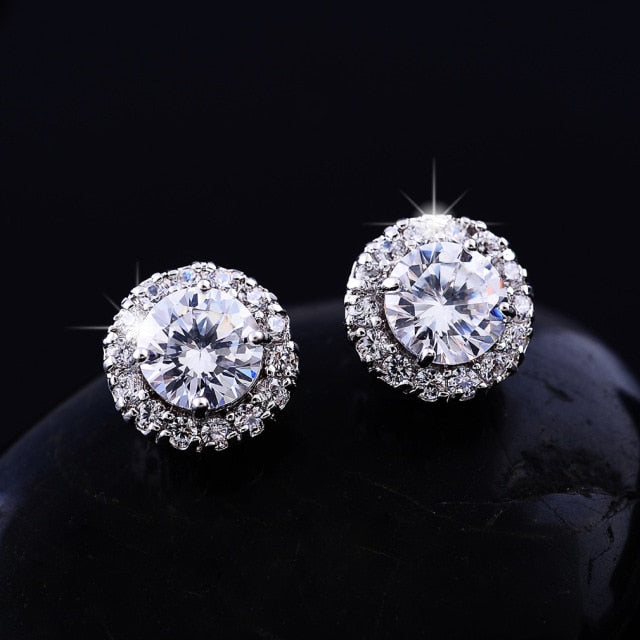 BLACK ANGEL 2020 New Fashion Created Green Moissanit Blue Gemstone Earrings For Women Wedding Ear Jewelry Chirstmas Gift