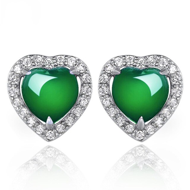 BLACK ANGEL 2020 New Fashion Created Green Moissanit Blue Gemstone Earrings For Women Wedding Ear Jewelry Chirstmas Gift