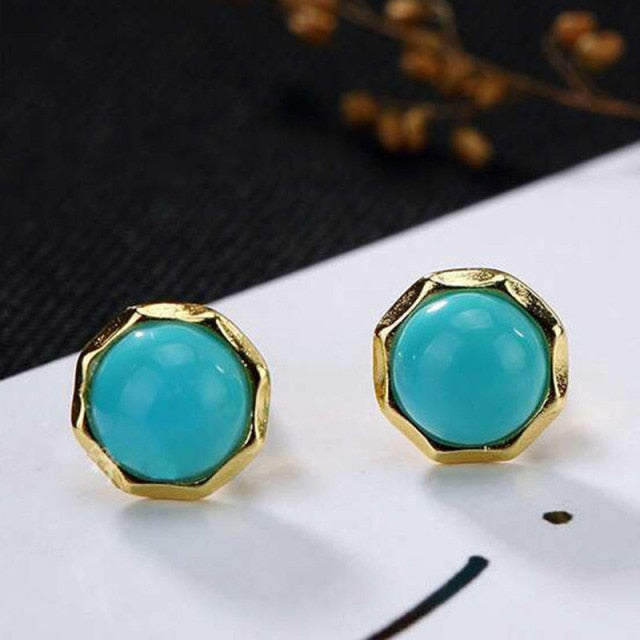 BLACK ANGEL 2020 New Fashion Created Green Moissanit Blue Gemstone Earrings For Women Wedding Ear Jewelry Chirstmas Gift