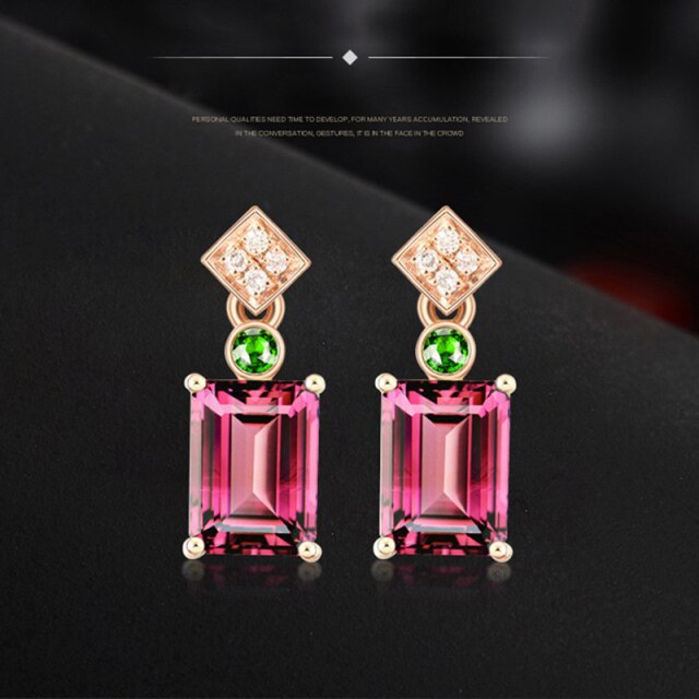 BLACK ANGEL 2020 New Fashion Created Green Moissanit Blue Gemstone Earrings For Women Wedding Ear Jewelry Chirstmas Gift