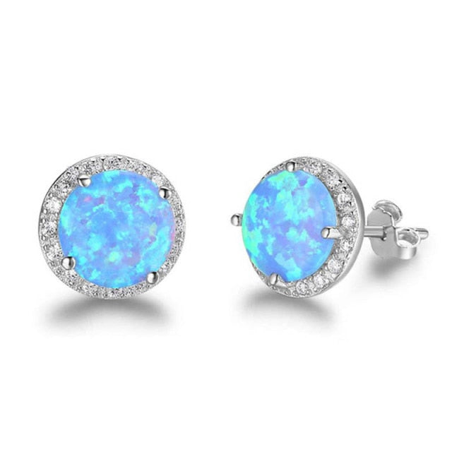 BLACK ANGEL 2020 New Fashion Created Green Moissanit Blue Gemstone Earrings For Women Wedding Ear Jewelry Chirstmas Gift