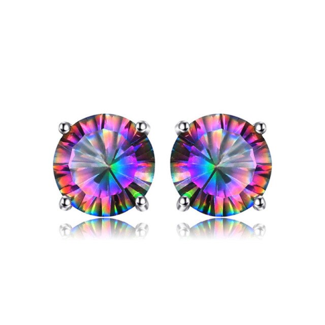 BLACK ANGEL 2020 New Fashion Created Green Moissanit Blue Gemstone Earrings For Women Wedding Ear Jewelry Chirstmas Gift