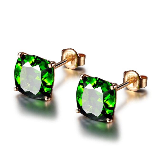 BLACK ANGEL 2020 New Fashion Created Green Moissanit Blue Gemstone Earrings For Women Wedding Ear Jewelry Chirstmas Gift