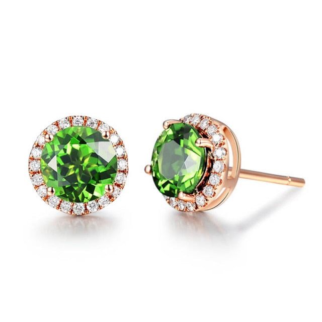 BLACK ANGEL 2020 New Fashion Created Green Moissanit Blue Gemstone Earrings For Women Wedding Ear Jewelry Chirstmas Gift
