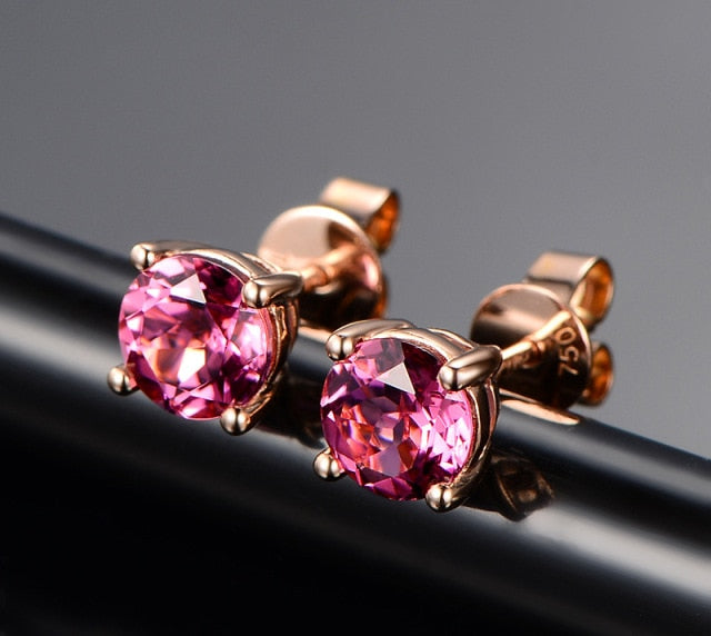BLACK ANGEL 2020 New Fashion Created Green Moissanit Blue Gemstone Earrings For Women Wedding Ear Jewelry Chirstmas Gift