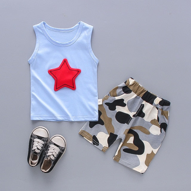 New Baby Girls Clothing Outfits Brand Summer Newborn Infant Sleeveless T-shirt Shorts 2pc/Sets Clothes Casual Sports Tracksuits