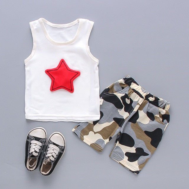 New Baby Girls Clothing Outfits Brand Summer Newborn Infant Sleeveless T-shirt Shorts 2pc/Sets Clothes Casual Sports Tracksuits