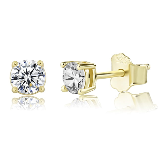 TOPGRILLZ 3/4/5MM 0.1-0.5 Carat D Color Moissanite Earrings 100% 925 Sterling Silver Earrings Fashion Charm Jewelry Women Gift