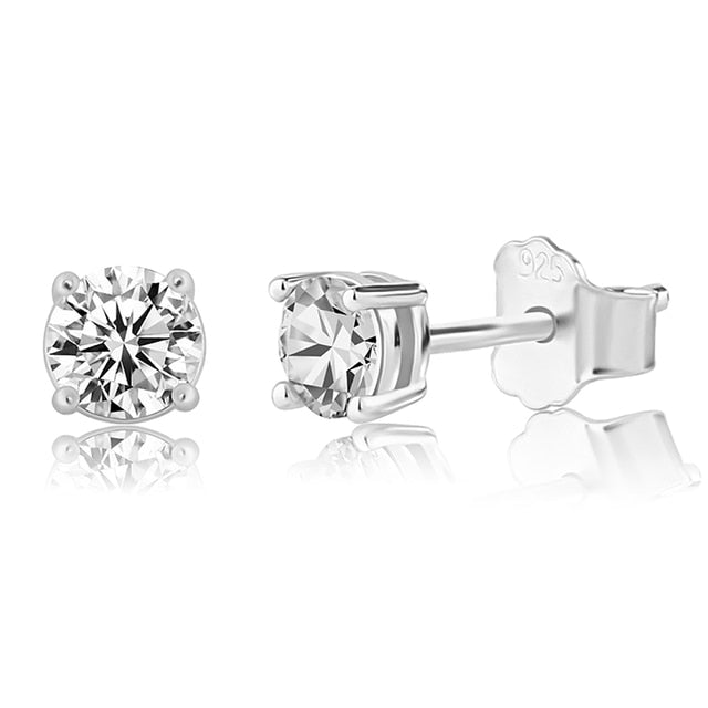 TOPGRILLZ 3/4/5MM 0.1-0.5 Carat D Color Moissanite Earrings 100% 925 Sterling Silver Earrings Fashion Charm Jewelry Women Gift