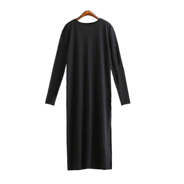 Maxi T Shirt Dress Women Summer Beach Sexy Party Bodycon Elegant Casual Cotton Black Side Slit Long Dresses Sundress Plus Size