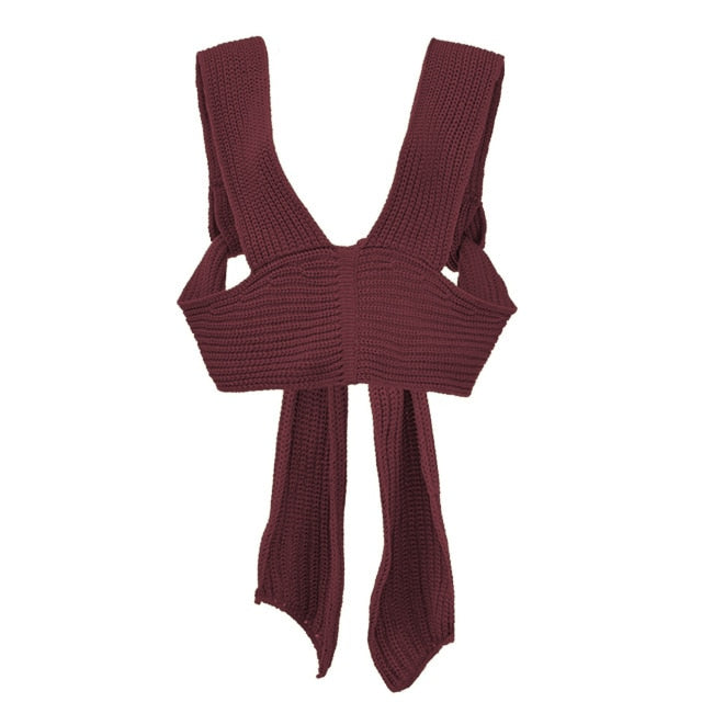 FSDA 2021 Sleeveless Knitted Crop Sweater Sexy Autumn Summer Fashion Vest Black Casual White Jumper Top Female Pullover Y2K