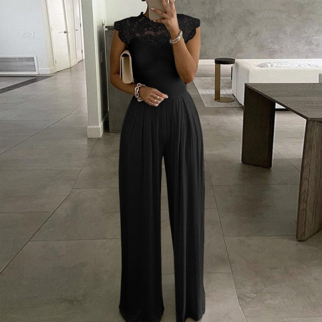 Elegant Office Lady Wide Leg Jumpsuit Sexy Off Shoulder Women Rompers Bodysuit Summer Fashion Striped Printed Overalls Playsuits