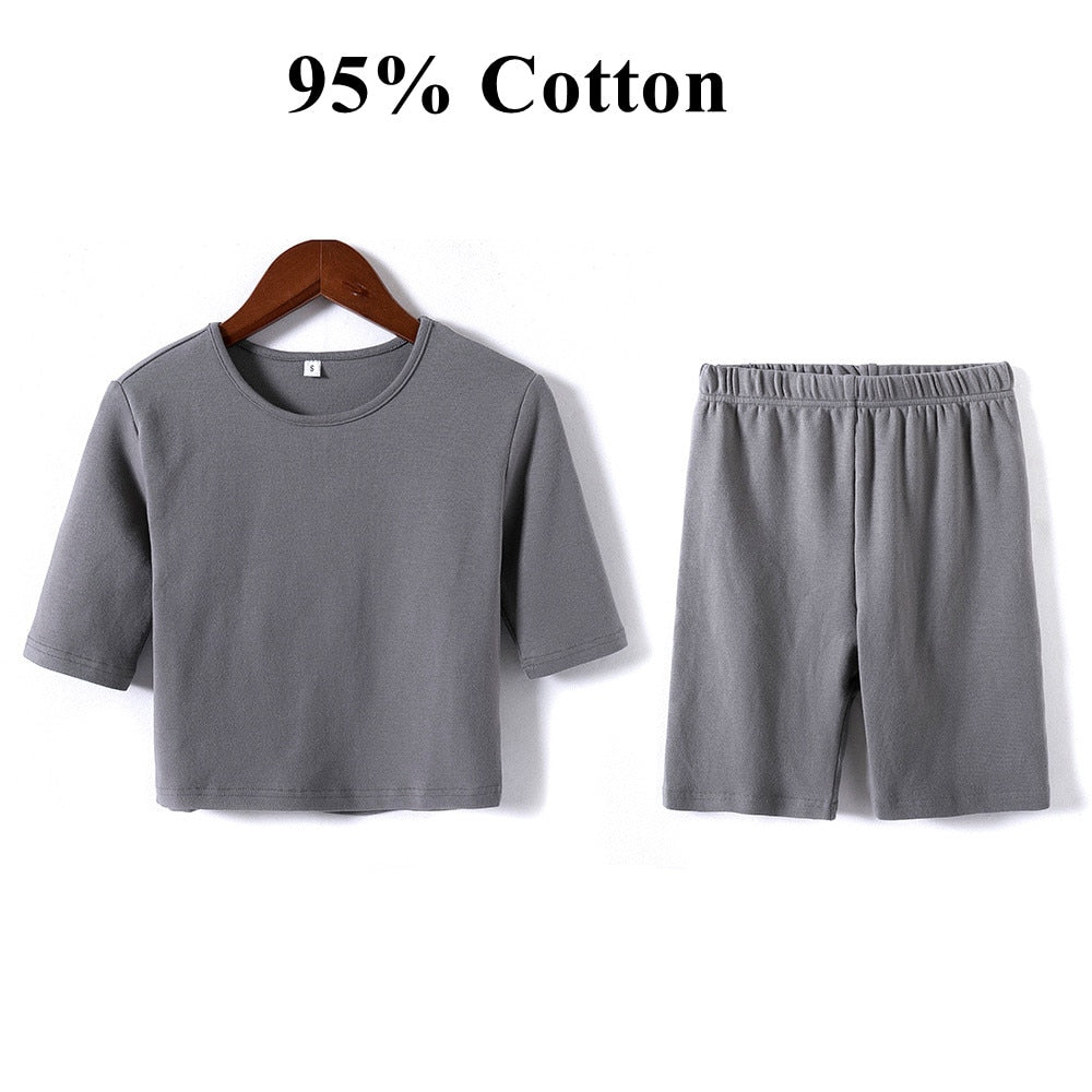 GCAROL Summer Women 2 Pcs Sets Sexy Sport T-shirt And Bike Shorts Legging Running Fitness Yoga Stretch Tees Bodybuilding Pants