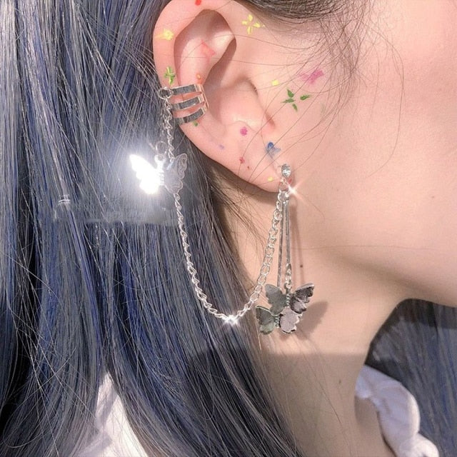 Fashion Earring For Women Cross Drop Earrings Puck Rock Vintage Crystal Ear Cuff Girls Jewerly Cool Butterfly Bohemia 2021Trend