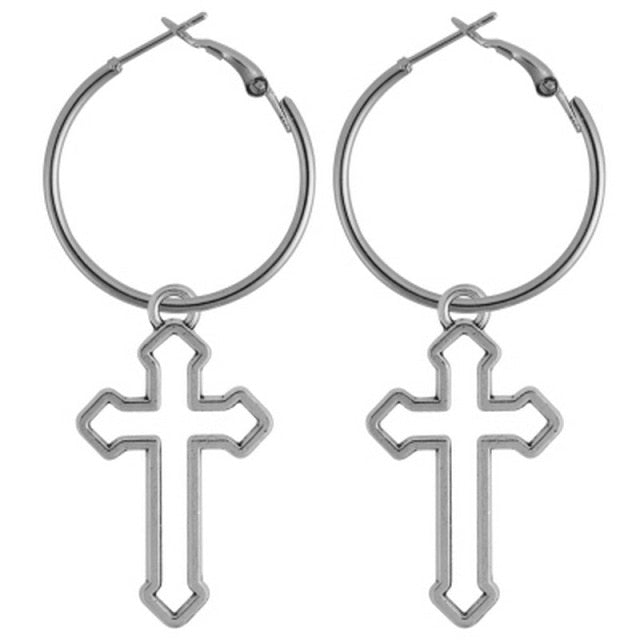 Fashion Earring For Women Cross Drop Earrings Puck Rock Vintage Crystal Ear Cuff Girls Jewerly Cool Butterfly Bohemia 2021Trend