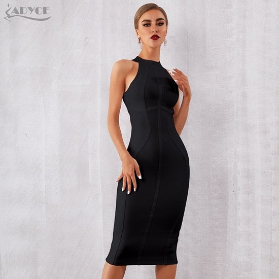 Adyce 2021 New Summer White Women Bodycon Bandage Dress Elegant Tank Sexy Sleeveless Club Celebrity Evening Runway Party Dresses