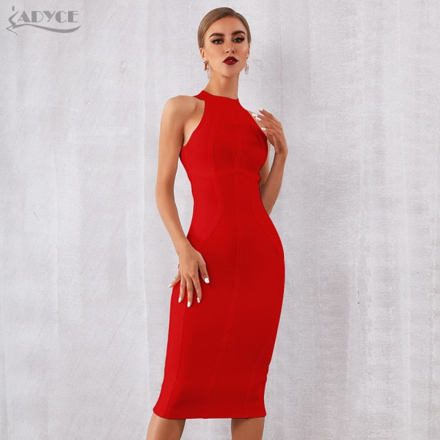Adyce 2021 New Summer White Women Bodycon Bandage Dress Elegant Tank Sexy Sleeveless Club Celebrity Evening Runway Party Dresses