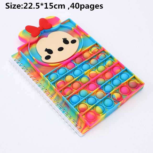 Notebook Pop It Push Bubble Fidget Toys Adult Children Anti Stress Relief  Toys Antistress Box Popit Squeeze Kids Toys Gifts