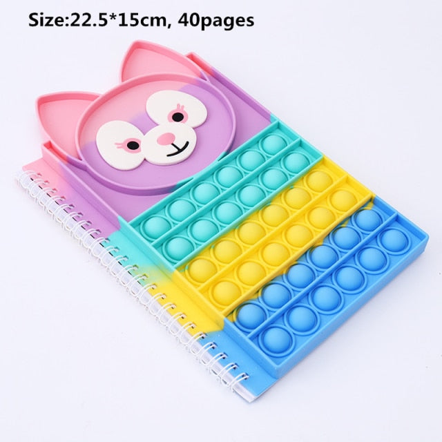 Notebook Pop It Push Bubble Fidget Toys Adult Children Anti Stress Relief  Toys Antistress Box Popit Squeeze Kids Toys Gifts