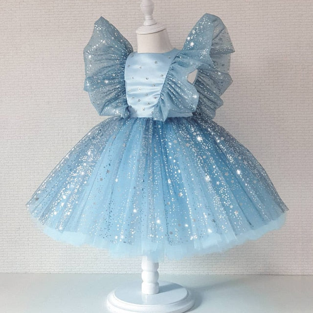 Baby Girl Dress Cute Bow Newborn Princess Dresses for Baby 1 Year Birthday Dress Toddler Infant Party Dress Christening Gown