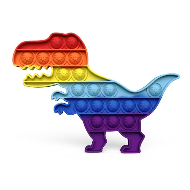 2021 New Hot Fidget Toys Push Bubble Silicone Toy Dinosaur Octopus Strawberry Ice Cream Stress Relief Sensory Toy For Kids Adult