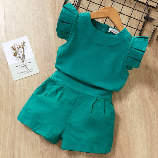 Kids Girls Clothing Sets Summer New Style Brand Baby Girls Clothes short Sleeve T-Shirt+Pant Dress 2Pcs Children Clothes Suits