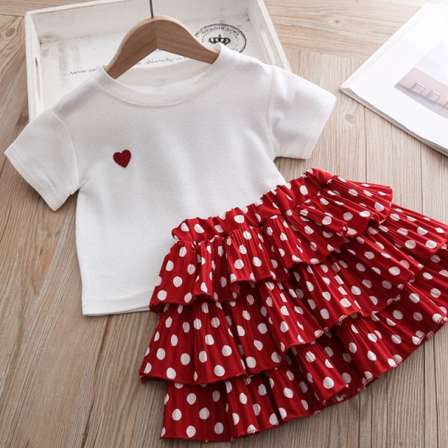 Girls' Suit Summer New Style British Style Skirt Suit Two-piece Suit Chain Bag  Kids Clothes Girls Kids Clothes Girls