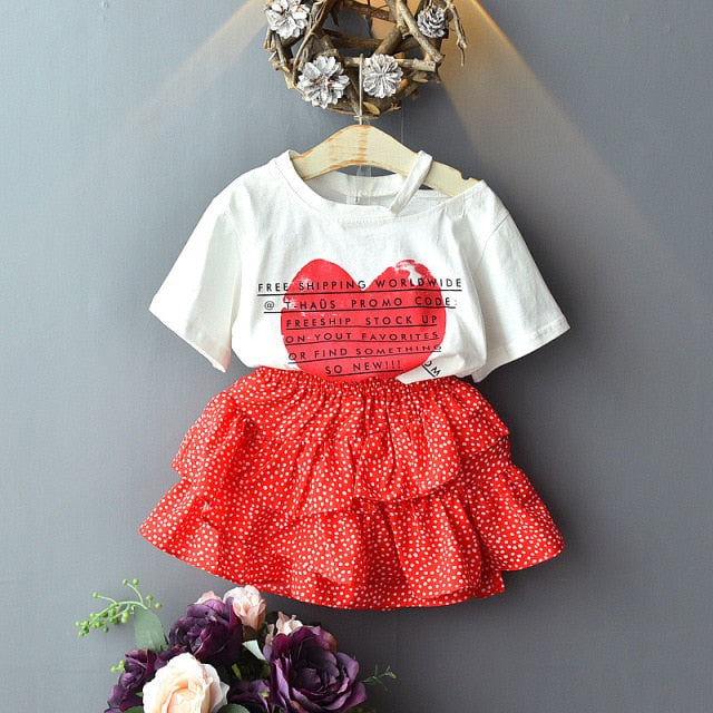 Girls' Suit Summer New Style British Style Skirt Suit Two-piece Suit Chain Bag  Kids Clothes Girls Kids Clothes Girls