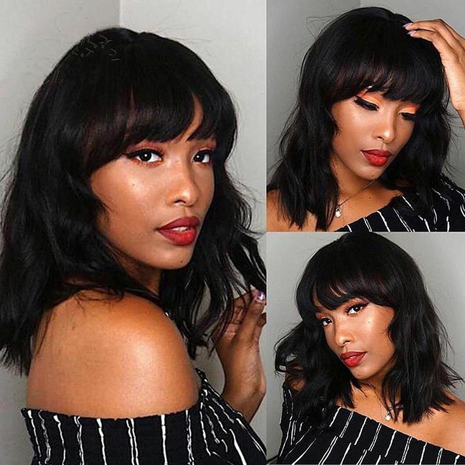 Short Bob Body Wave Wigs with Bang